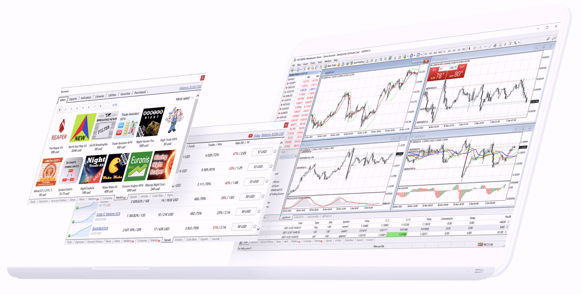 MetaTrader 4 桌面端交易终端展示